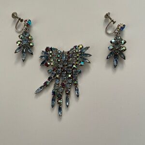 Ornate Silver and Blue Drop Earrings